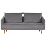 Living Room Set Grey Velvet Back Cushions Metal Golden Legs Retro Glam Beliani