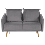 Living Room Set Grey Velvet Back Cushions Metal Golden Legs Retro Glam Beliani