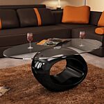 Vidaxl Coffee Table With Oval Glass Top High Gloss Black