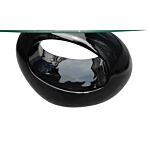 Vidaxl Coffee Table With Oval Glass Top High Gloss Black