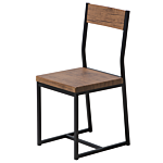 Set Of 6 Dining Chairs Dark Wood Metal Legs Industrial Kitchen Beliani