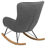 Rocking Chair Dark Grey Velvet Metal Legs Wooden Skates Modern Beliani