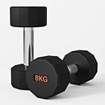 Sportnow 2 X 8kg Dumbbells Weights Set With 12-sided Shape And Non-slip Grip For Men Women Home Gym Workout