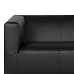 3 Seater Sofa Black Faux Leather Silver Metal Legs Contemporary Beliani