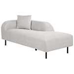 Chaise Lounge Light Grey Velvet 2 Seater Left Hand Throw Cushion Retro Minimalistic Beliani