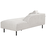 Chaise Lounge Light Grey Velvet 2 Seater Left Hand Throw Cushion Retro Minimalistic Beliani