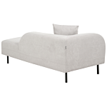 Chaise Lounge Light Grey Velvet 2 Seater Left Hand Throw Cushion Retro Minimalistic Beliani