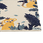 Kids Area Rug Multicolour 80 X 150 Cm Cotton Animal Natural Pattern Handwoven Floor Playmat Beliani