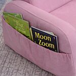 Homcom 2 In 1 Kids Armchair Sofa Bed Fold Out Padded Wood Frame Bedroom, Pink