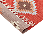 Kilim Area Rug Multicolour Cotton 160 X 230 Cm Low Pile Geometric Pattern Rectangular Traditional Beliani