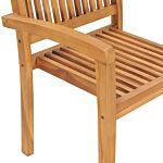 Vidaxl Stacking Garden Chairs 4 Pcs Solid Teak Wood