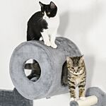 Pawhut 4pcs Wall Mounted Cat Tree Cat Wall Furniture With Platforms, Steps, Scratching Post, Perch, Cat Condo For Indoor Cat - Grey