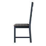 Slatted Dining Chair Grey Check