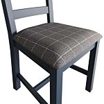 Slatted Dining Chair Grey Check