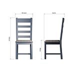 Slatted Dining Chair Grey Check