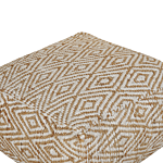 Pouffe Floor Cushion Beige And White 60 X 60 X 30 Cm Jute Polyester Cotton Abstract Pattern Square Fabric Beliani