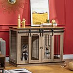 Pawhut Dog Crate Furniture For Large Dogs, Double Dog Cage For Small Dogs