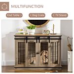 Pawhut Dog Crate Furniture For Large Dogs, Double Dog Cage For Small Dogs