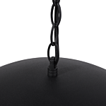 Ceiling Lamp Black Metal 158 Cm Pendant Dome Two Tone Shade Chain Industrial Beliani