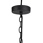 Ceiling Lamp Black Metal 158 Cm Pendant Dome Two Tone Shade Chain Industrial Beliani