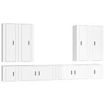 Vidaxl 8 Piece Tv Cabinet Set High Gloss White Engineered Wood