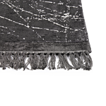 Area Rug Dark Grey Viscose With Cotton Backing With Fringes 160 X 230 Cm Style Modern Glam Beliani