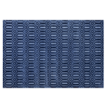 Rug Blue Viscose 140 X 200 Cm Geometric Pattern Hand Woven Flatweave Beliani