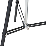 Floor Lamp Black With Silver Metal 165 Cm Tripod Base Adjustable Open Shade Industrial Design Beliani