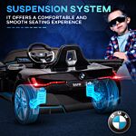 Homcom Bmw I4 Licensed 12v Kids Electric Ride On Car W/ Remote Control, Powered Electric Car W/ Portable Battery, Music, Horn, Headlights