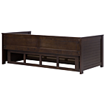 Bed Frame With Storage Dark Brown Rubberwood Eu Single To Super King Size 6ft Guest Bed Beliani