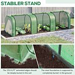 Outsunny Pe Tunnel Greenhouse Green Grow House Steel Frame For Garden Backyard With Zipper Doors 295x100x80 Cm Green