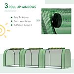 Outsunny Pe Tunnel Greenhouse Green Grow House Steel Frame For Garden Backyard With Zipper Doors 295x100x80 Cm Green