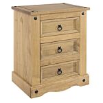 Corona 3 Drawer Bedside Cabinet