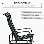 Outsunny Outdoor Gliding Rocking Chair With Sturdy Metal Frame Garden Comfortable Swing Chair For Patio, Backyard And Poolside, Black