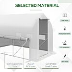 Outsunny 3 X 2m Walk-in Polytunnel Greenhouse, Zipped Roll Up Sidewalls, Mesh Door, Mesh Windows, Tunnel Warm House Tent W/ Pe Cover, White