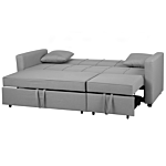 Sofa Bed Grey Sleeping Function Modern Upholstered Beliani