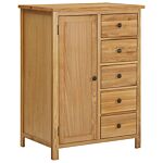 Vidaxl Wardrobe 76x52x105 Cm Solid Oak Wood