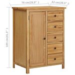 Vidaxl Wardrobe 76x52x105 Cm Solid Oak Wood