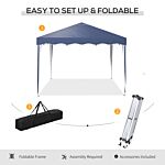 Outsunny 3 X 3m Pop Up Gazebo, Outdoor Camping Gazebo Party Tent With Carry Bag