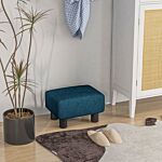 Homcom Linen Fabric Footstool Ottoman Cube With 4 Plastic Legs