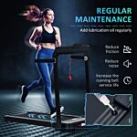 Homcom 600w Foldable Steel Motorised Treadmill Black