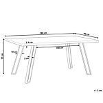 Dining Table Light Wood 180 X 85 Cm Black Metal Legs Kitchen Beliani