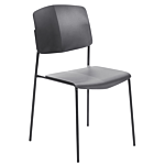 Set Of 2 Dining Chairs Black Plastic Contemporary Modern Design Dining Room Seating Beliani