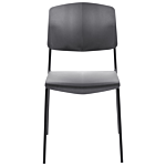 Set Of 2 Dining Chairs Black Plastic Contemporary Modern Design Dining Room Seating Beliani