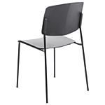 Set Of 2 Dining Chairs Black Plastic Contemporary Modern Design Dining Room Seating Beliani