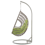 Rattan Hanging Chair Taupe Swing Egg Shape Wicker Rustic Boho Beliani