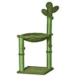 Pawhut Cat Tower Kitten Activity Center Cactus Shape With Scratching Post Hammock Bed Dangling Ball Toy