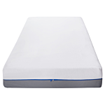 Memory Foam Firm Mattress White With Grey Fabric King Size 5ft3 Medium Firm Beliani