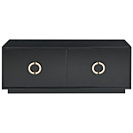 4 Door Sideboard Black Mdf Cabinets With Shelves Gold Handles Modern Style Hallway Living Room Bedroom Storage Beliani