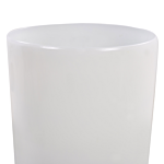 Indoor Outdoor Set Of 2 Plant Flower Pots White Stone Mixture High Gloss Round Tall 32 Cm Modern Design Beliani